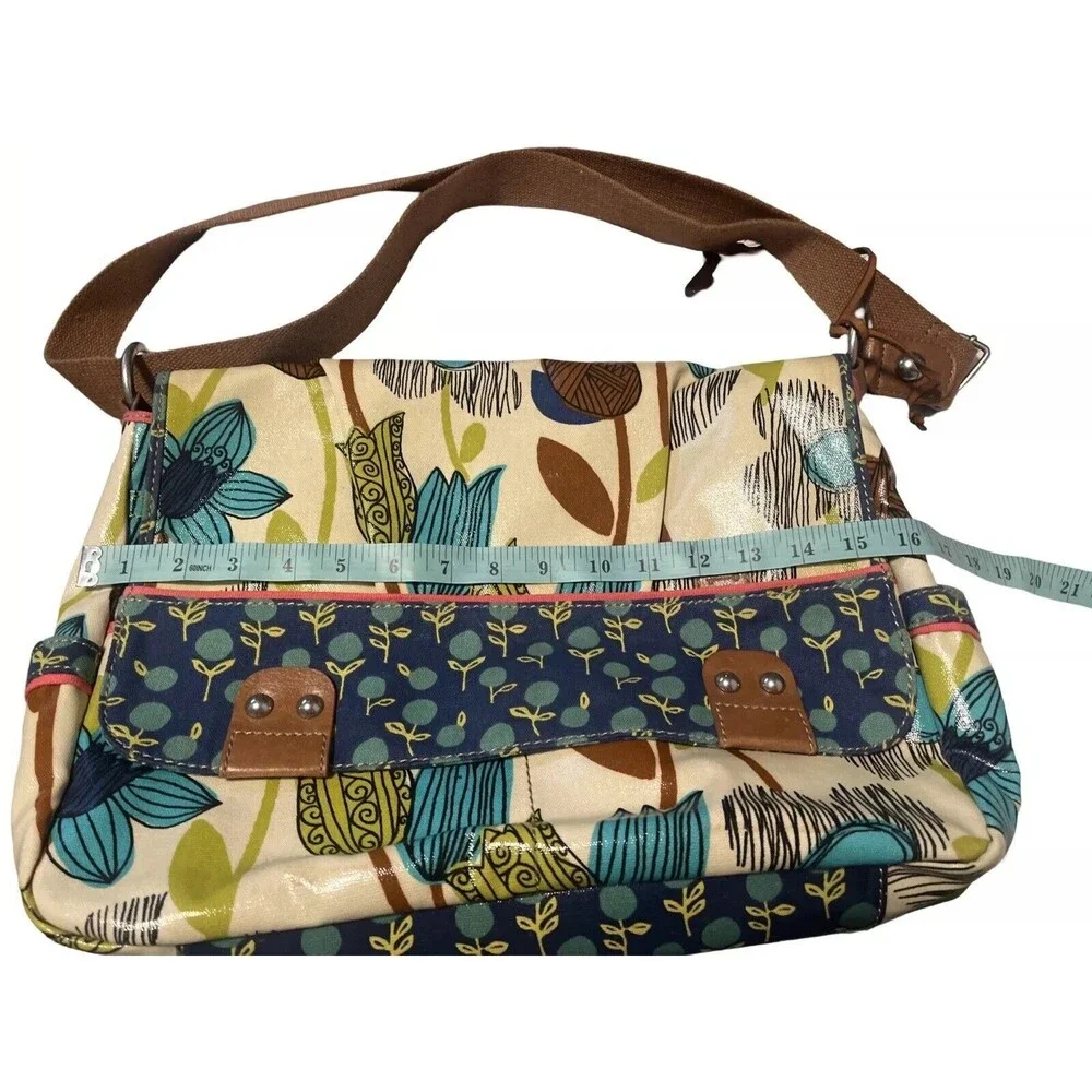 FOSSIL Key-per Coated Canvas Floral Multi-Color Travel/diaper/Laptop Bag